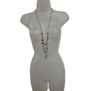 Chico's Gold and Red Layered Necklace